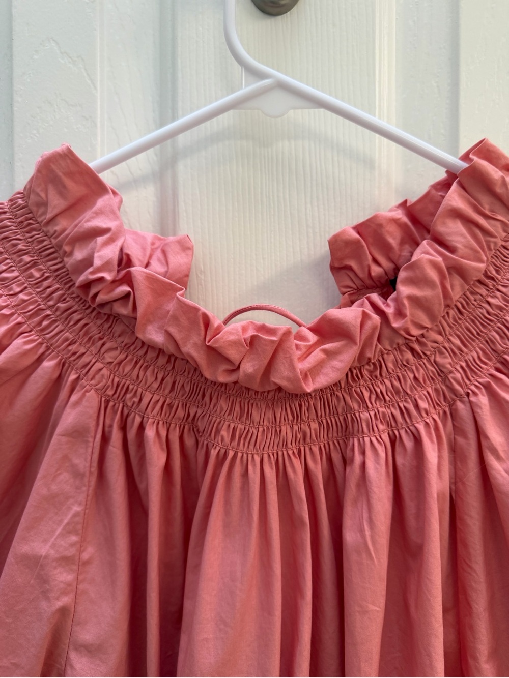 Pink Ruffled Smocked Neck Tunic - Picture 2 of 7